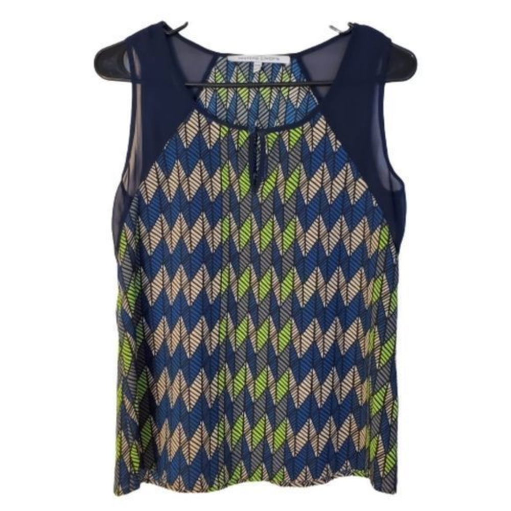Collective Concepts‎ Stitch Fix Lime Green Navy Top